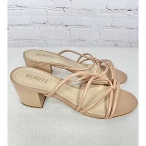 Schutz Princey Sandal Ecowear True Beige Nude Womens 10B Shoes Strappy